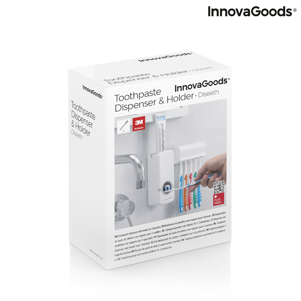 InnovaGoods Diseeth Zahnpastaspender mit Halter für 5 Zahnbürsten