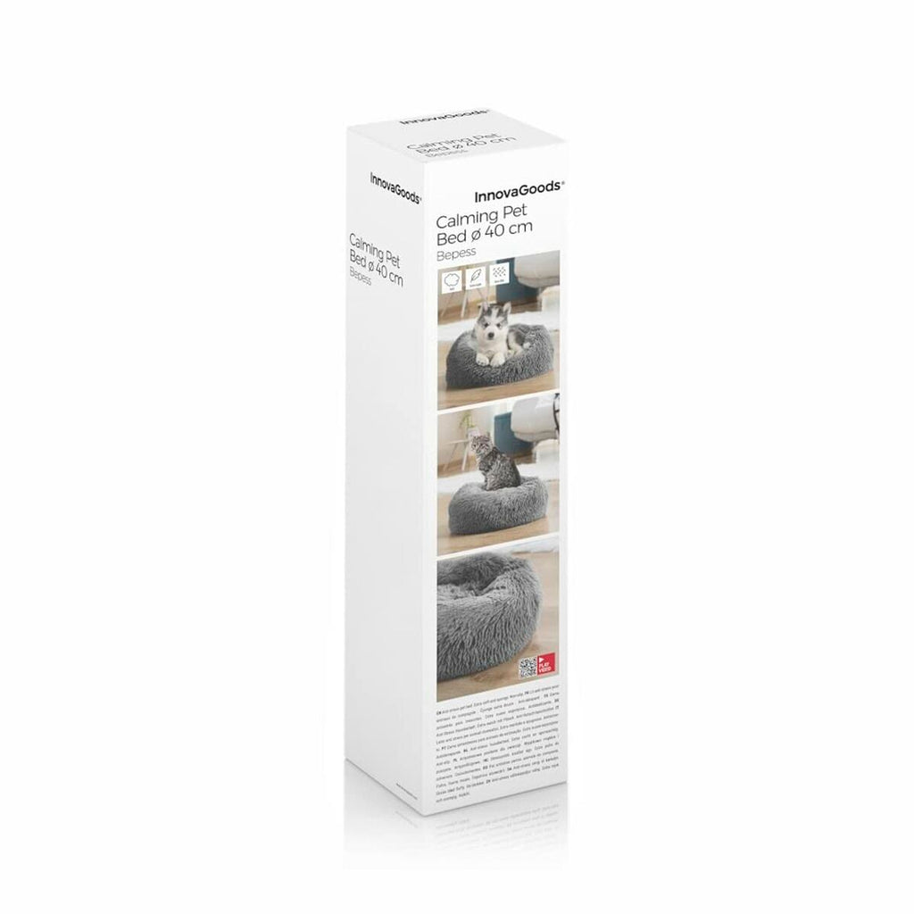 InnovaGoods Bepess Kuscheliges Haustierbett – Ø 60 cm, Grau