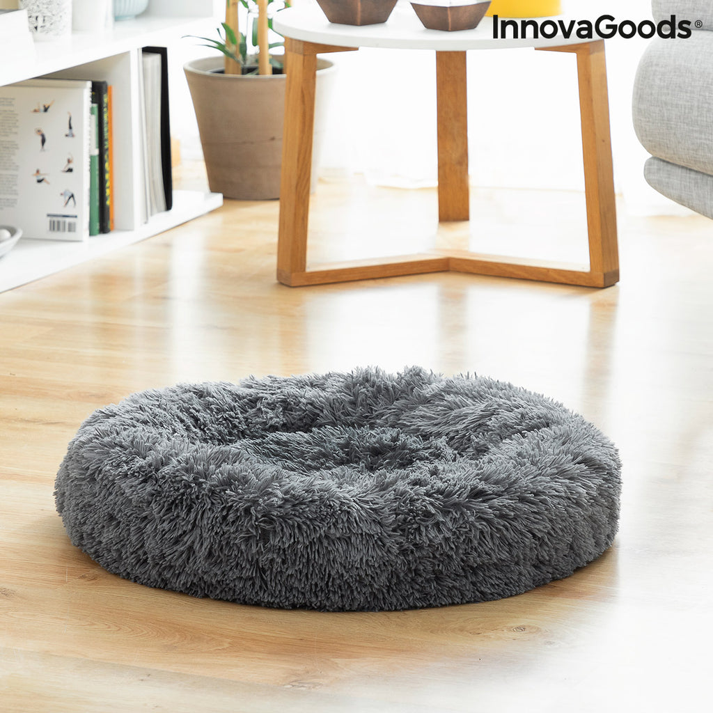 InnovaGoods Bepess Kuscheliges Haustierbett – Ø 60 cm, Grau