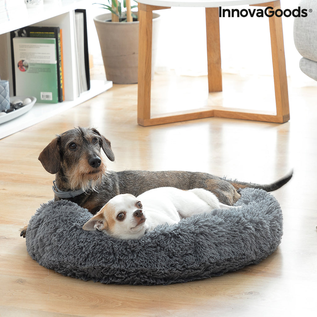 InnovaGoods Bepess Kuscheliges Haustierbett – Ø 60 cm, Grau