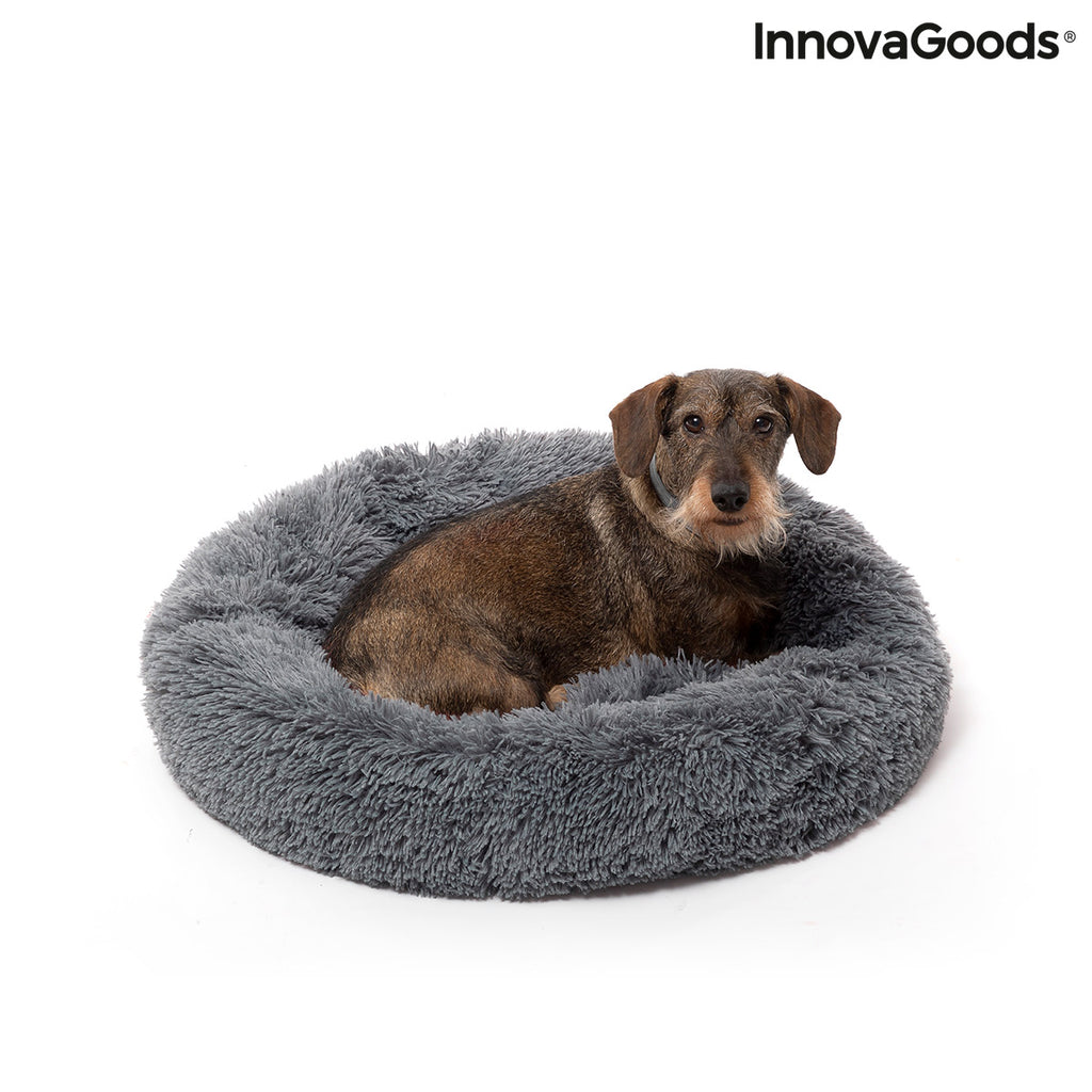 InnovaGoods Bepess Kuscheliges Haustierbett – Ø 60 cm, Grau