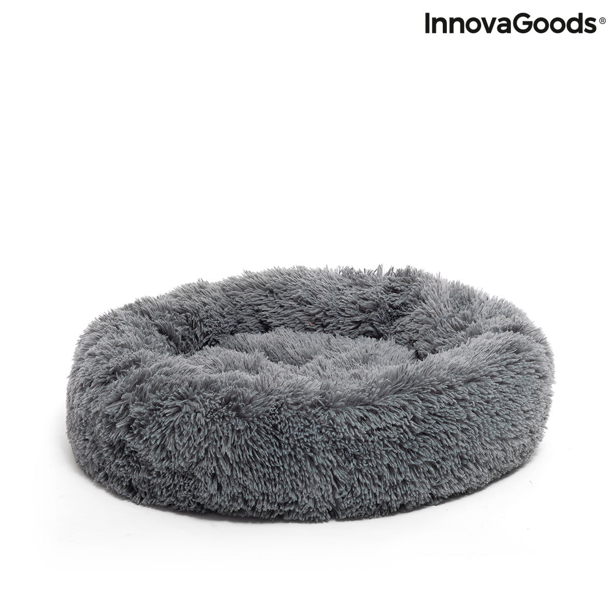 InnovaGoods Bepess Kuscheliges Haustierbett – Ø 60 cm, Grau