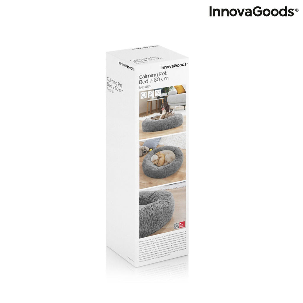 InnovaGoods Bepess Kuscheliges Haustierbett – Ø 60 cm, Grau