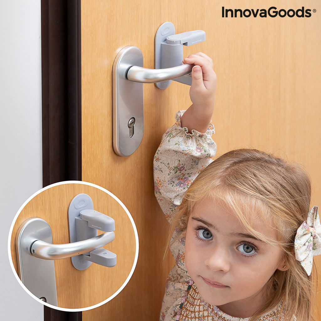 Türgriff-Sicherheitsschloss Dlooky InnovaGoods 2er-Set Grau