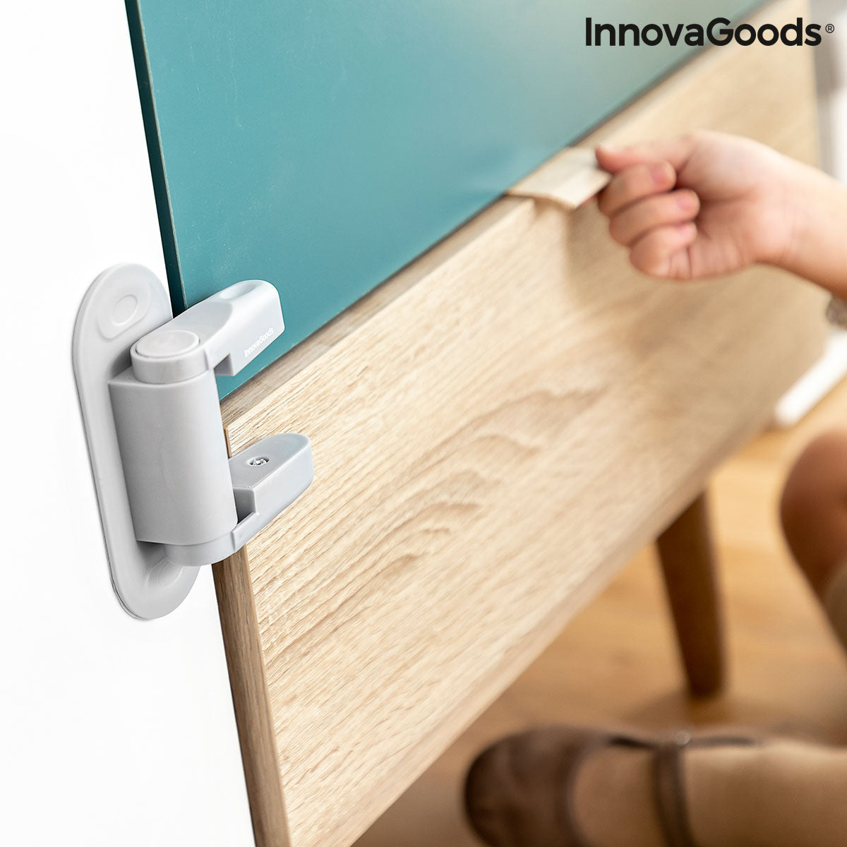 Türgriff-Sicherheitsschloss Dlooky InnovaGoods 2er-Set Grau