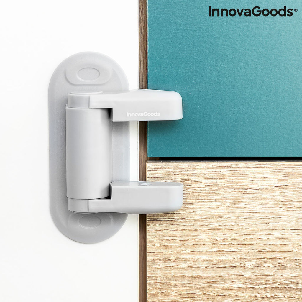 Türgriff-Sicherheitsschloss Dlooky InnovaGoods 2er-Set Grau