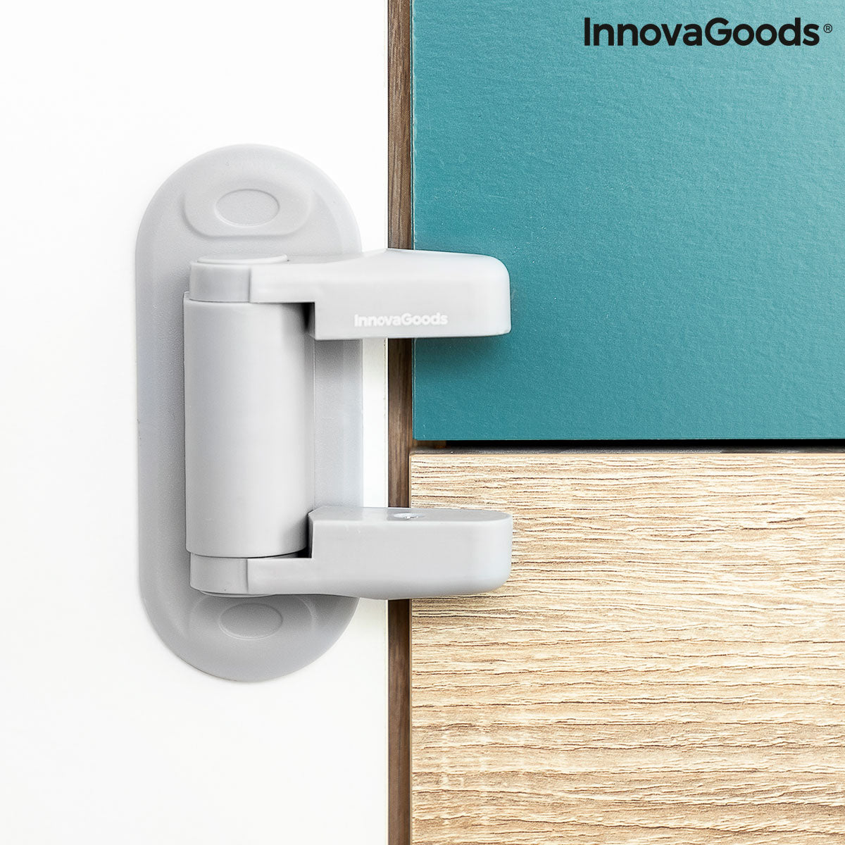 Türgriff-Sicherheitsschloss Dlooky InnovaGoods 2er-Set Grau