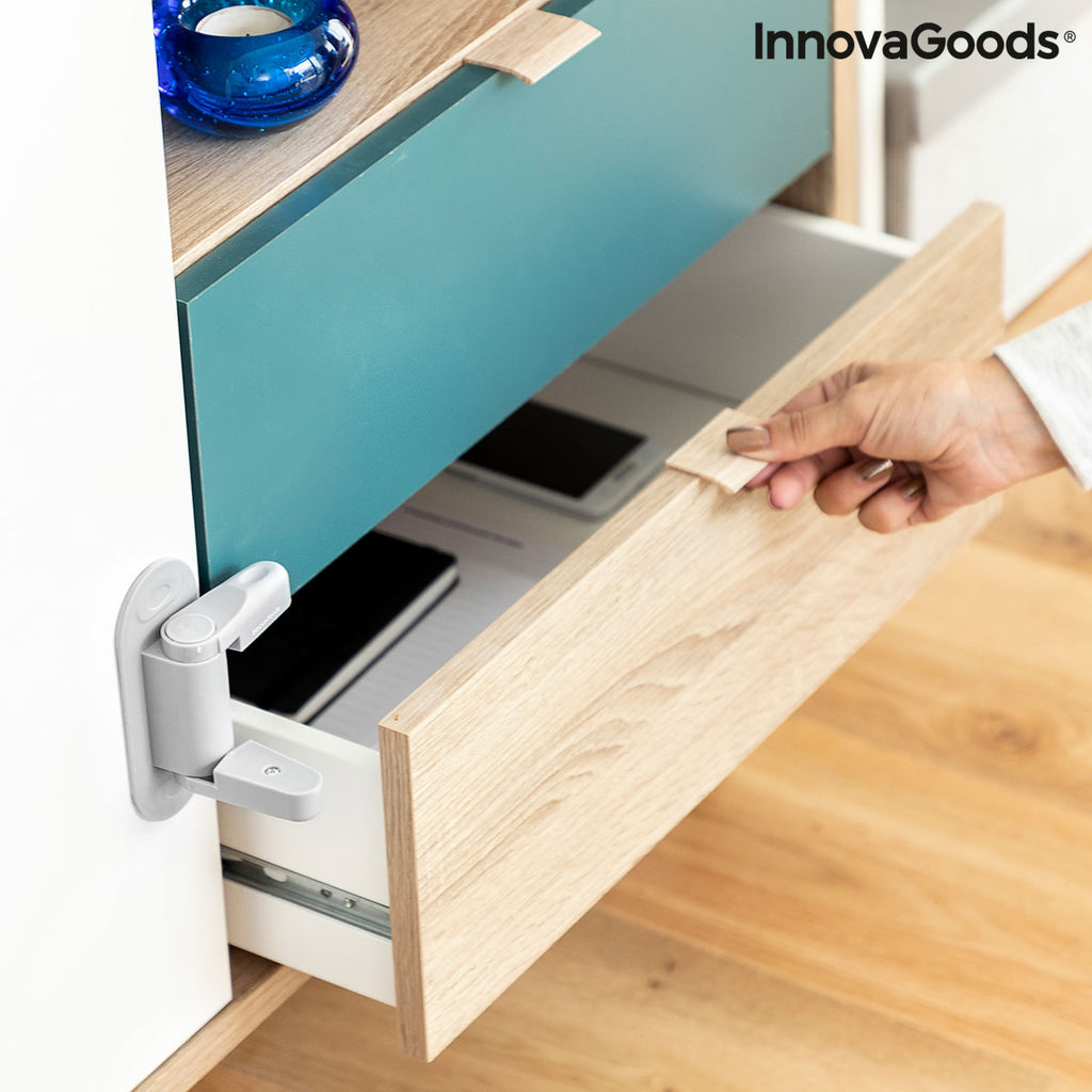Türgriff-Sicherheitsschloss Dlooky InnovaGoods 2er-Set Grau