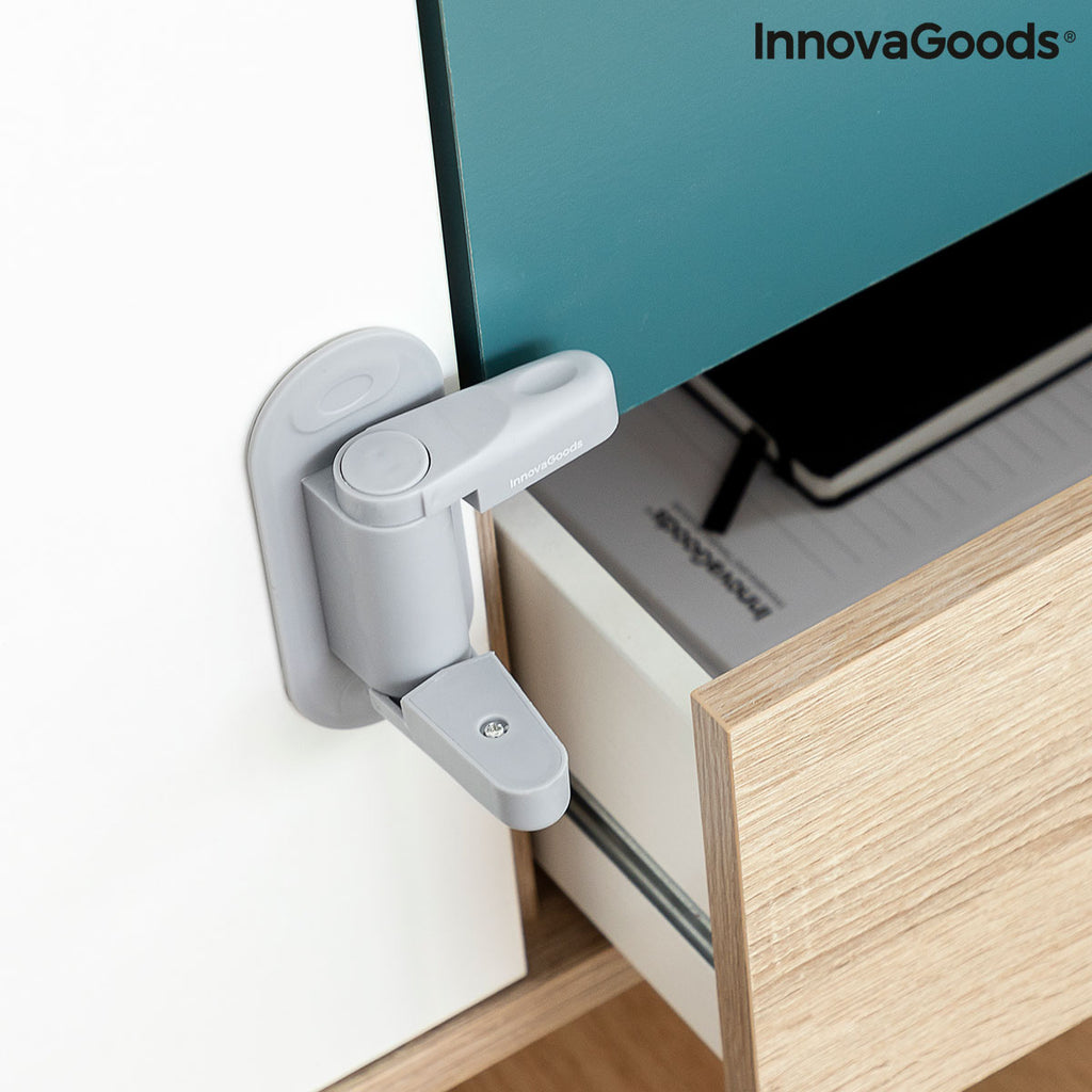 Türgriff-Sicherheitsschloss Dlooky InnovaGoods 2er-Set Grau