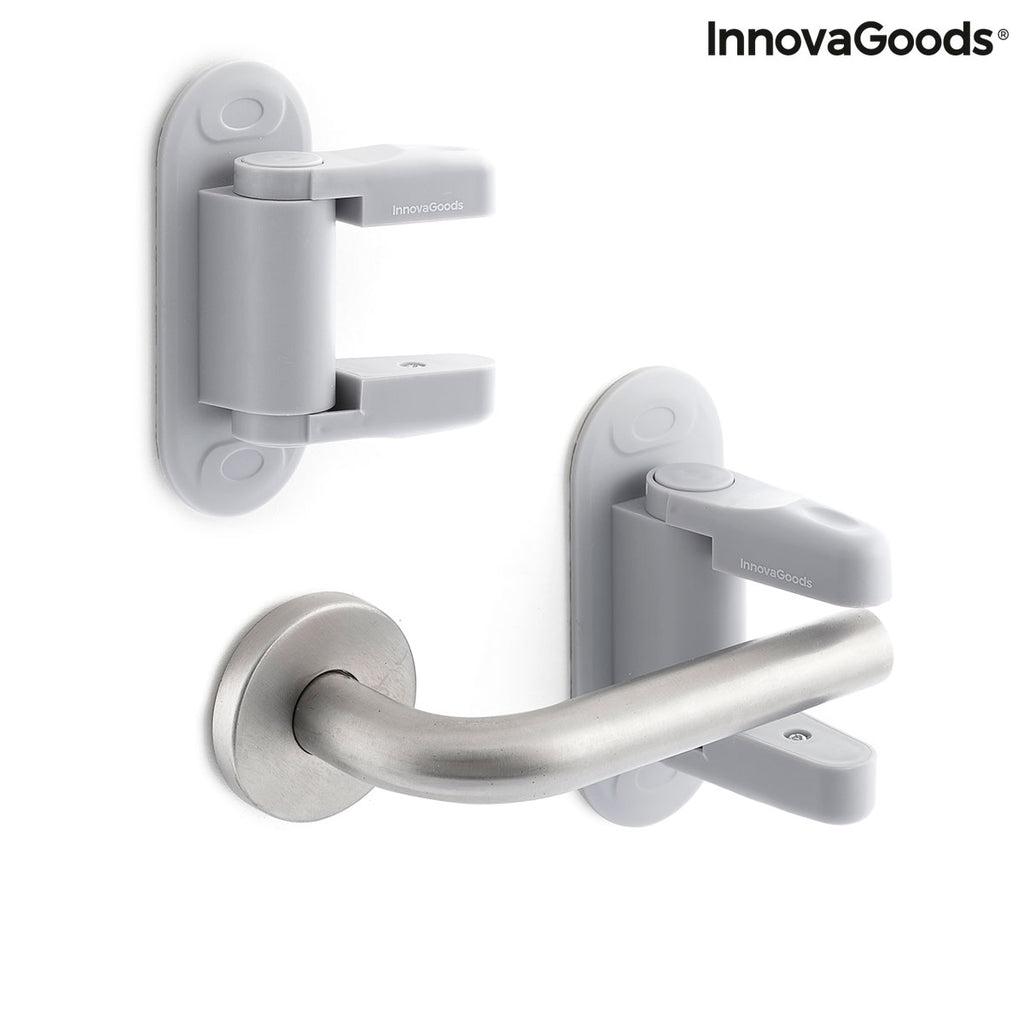 Türgriff-Sicherheitsschloss Dlooky InnovaGoods 2er-Set Grau