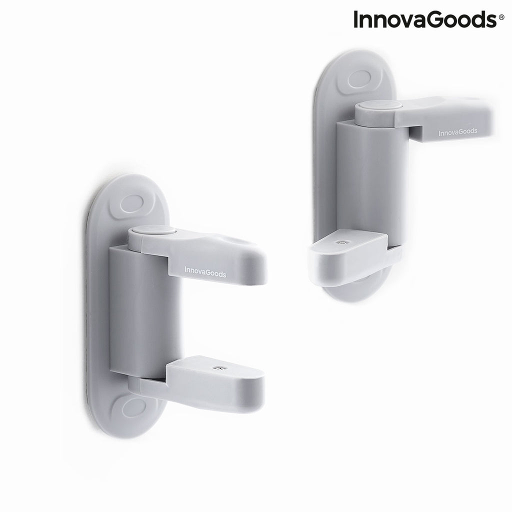 Türgriff-Sicherheitsschloss Dlooky InnovaGoods 2er-Set Grau