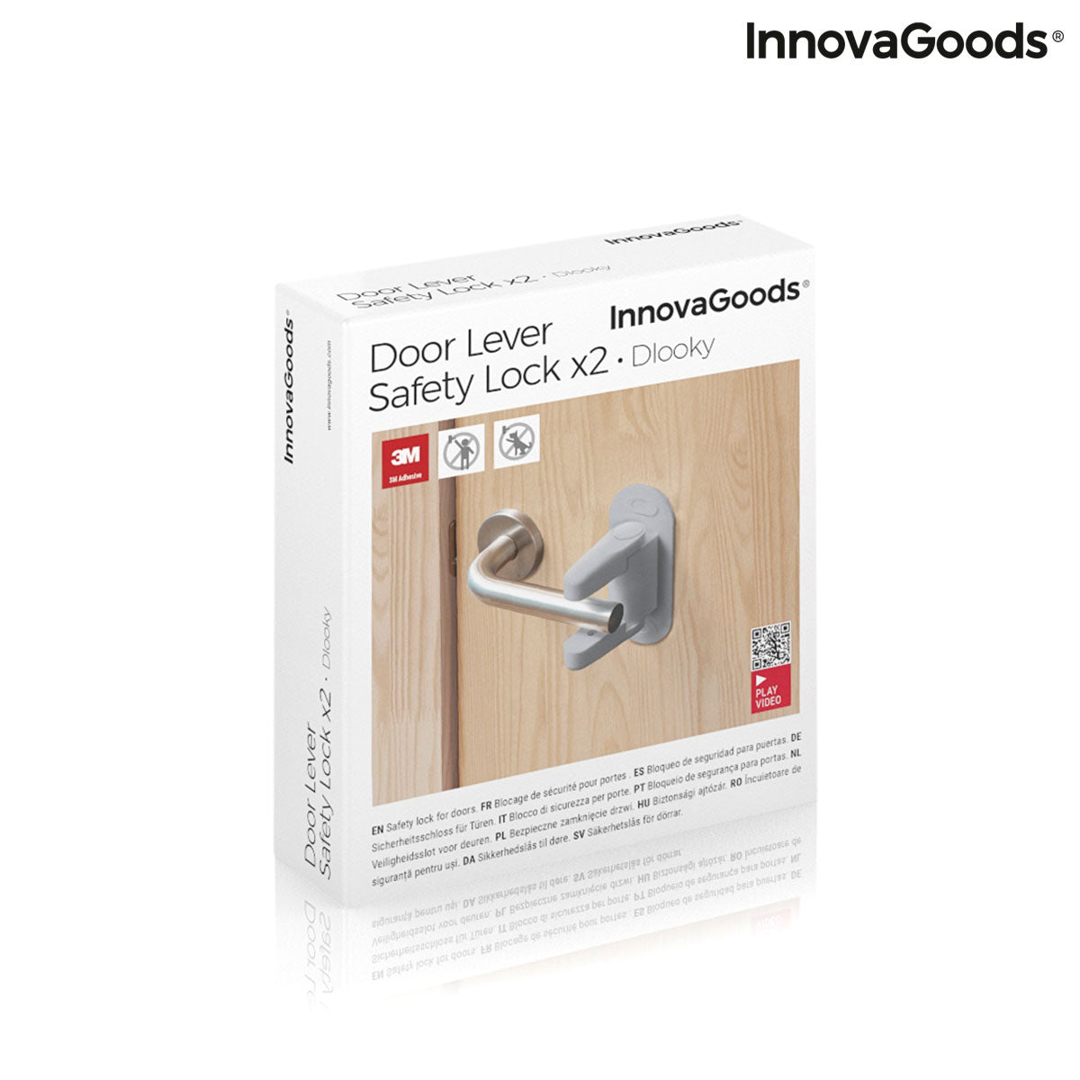 Türgriff-Sicherheitsschloss Dlooky InnovaGoods 2er-Set Grau