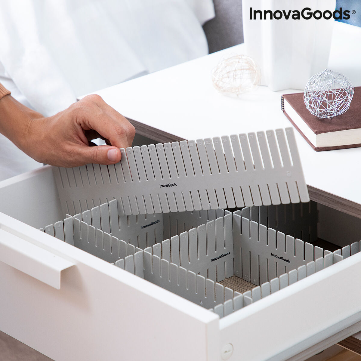 InnovaGoods Condor zuschneidbare Schubladenteiler – 16er-Set