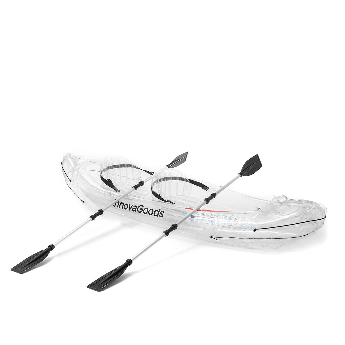 InnovaGoods Paros transparentes aufblasbares Kajak – 2-Sitzer, 312 cm