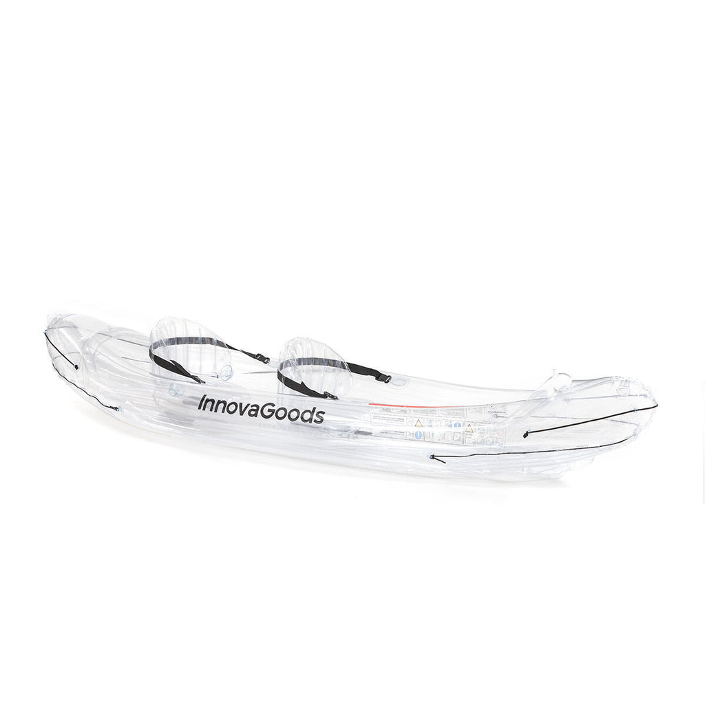 InnovaGoods Paros transparentes aufblasbares Kajak – 2-Sitzer, 312 cm