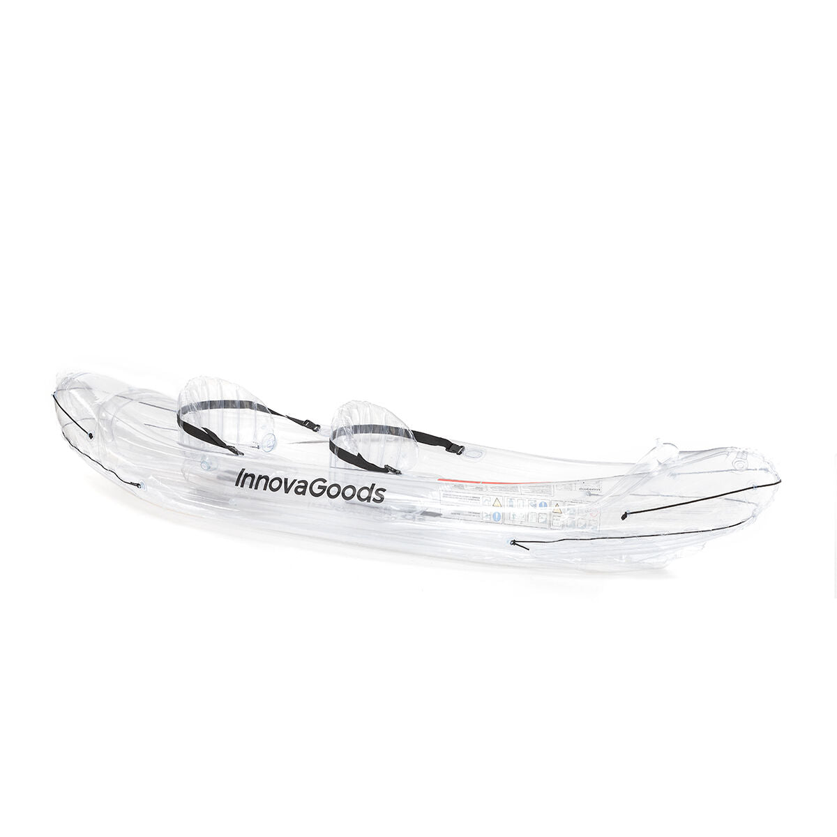 InnovaGoods Paros transparentes aufblasbares Kajak – 2-Sitzer, 312 cm