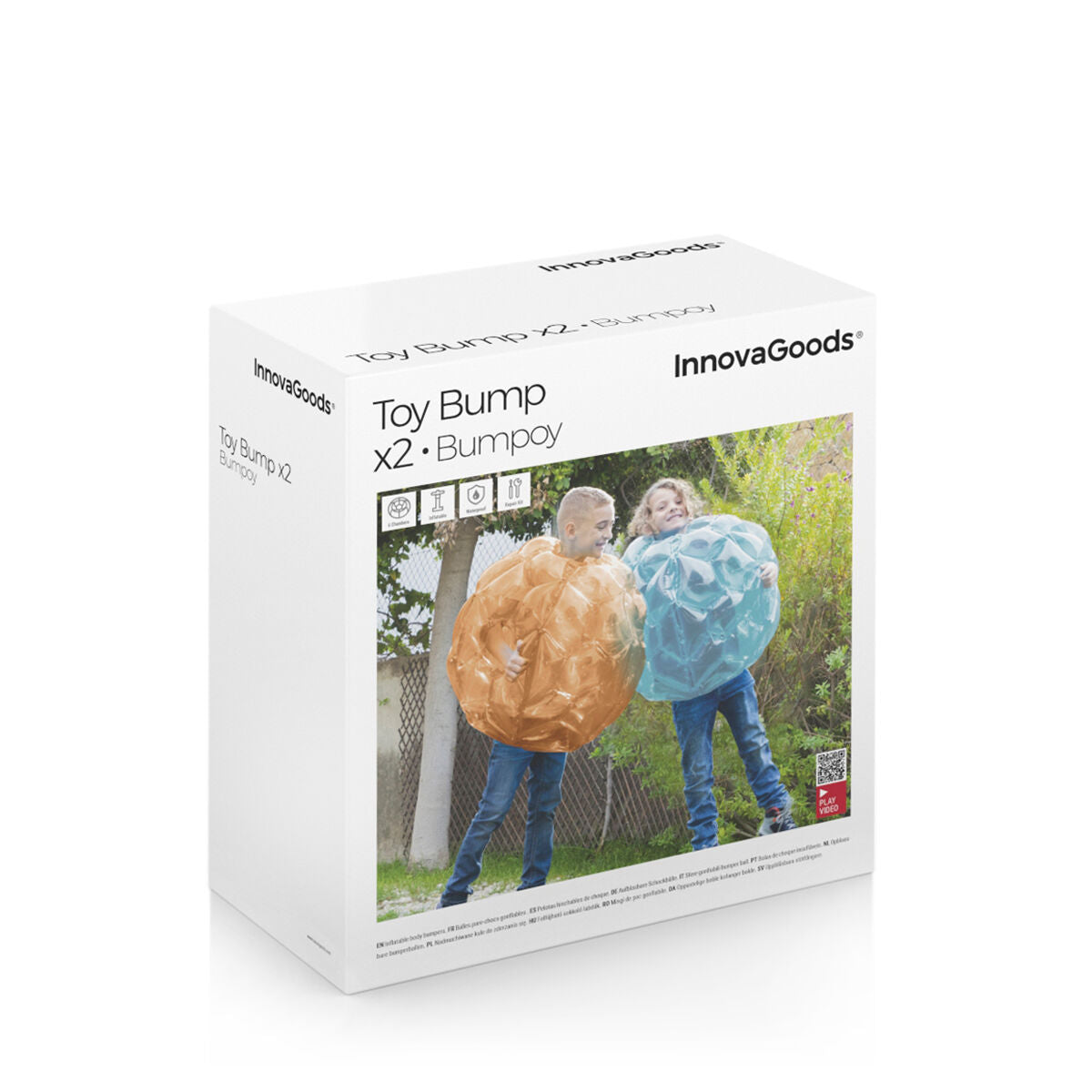 InnovaGoods Bumpoy Aufblasbare Bumperbälle – 2er-Set, Ø 62 cm