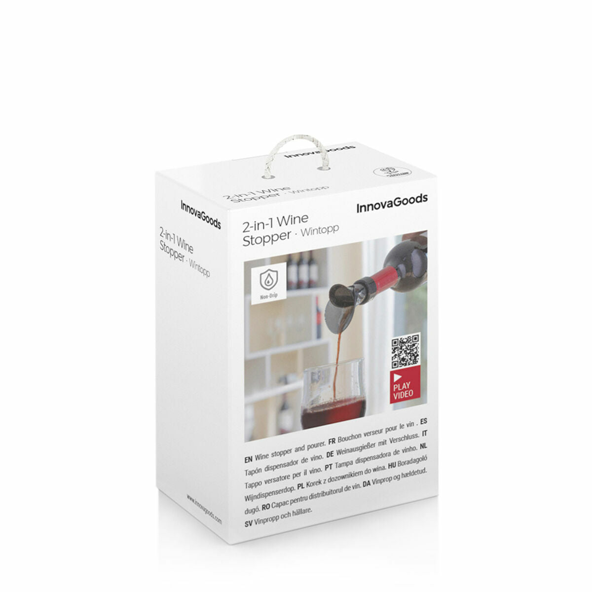 InnovaGoods Wintopp 2-in-1-Weinverschluss mit Ausgießer und Belüfter