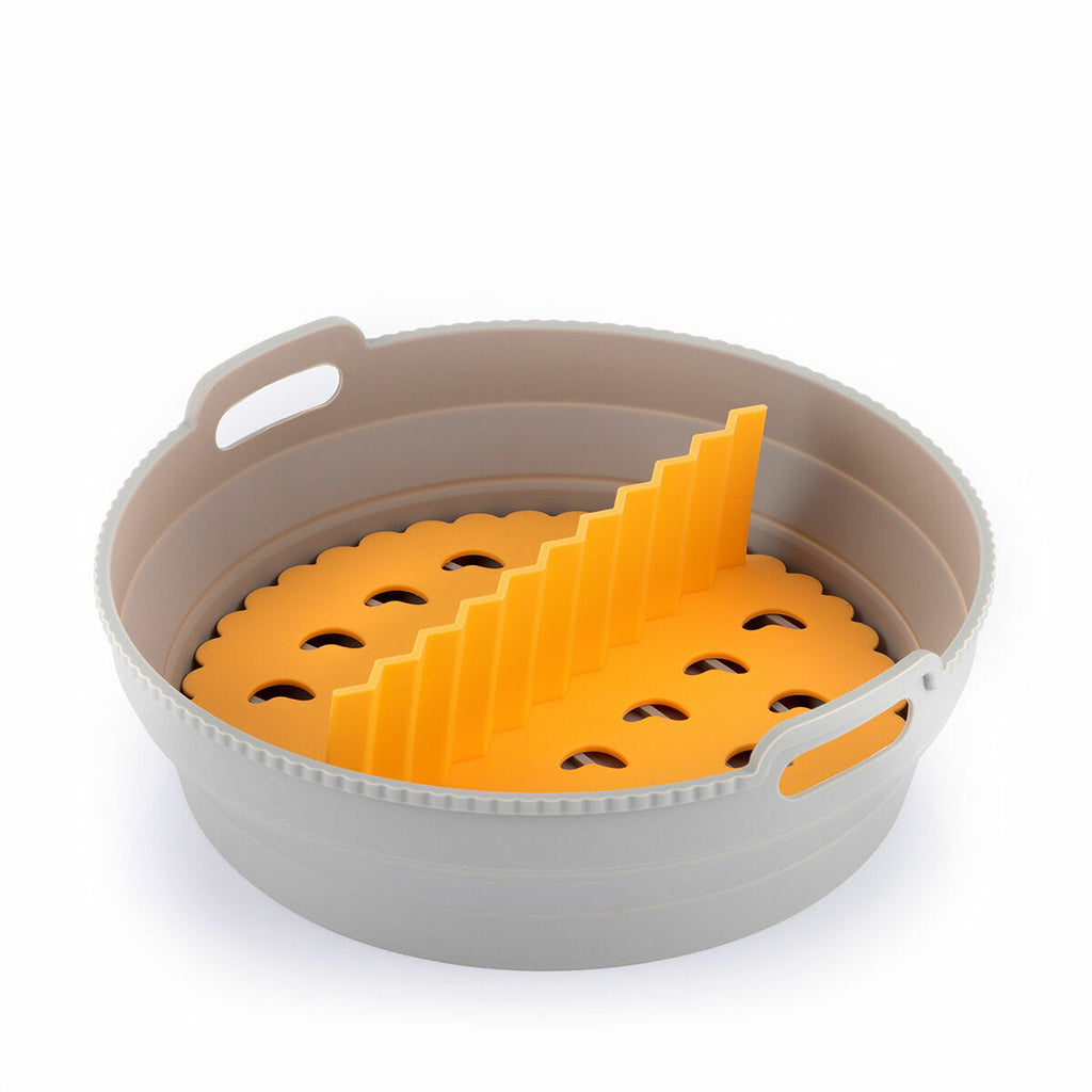 InnovaGoods Fliynner Faltbarer Airfryer-Silikonkorb mit Trenner – Ø 21,5 cm