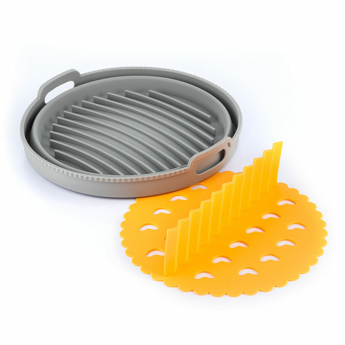 InnovaGoods Fliynner Faltbare Airfryer-Silikonkörbe – 3er-Set mit Trennwänden