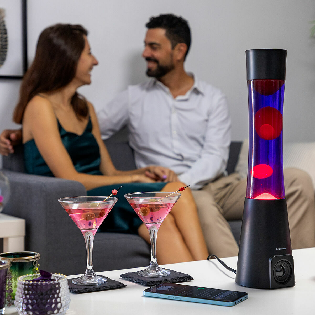 InnovaGoods Maglamp Lavalampe mit Bluetooth-Lautsprecher