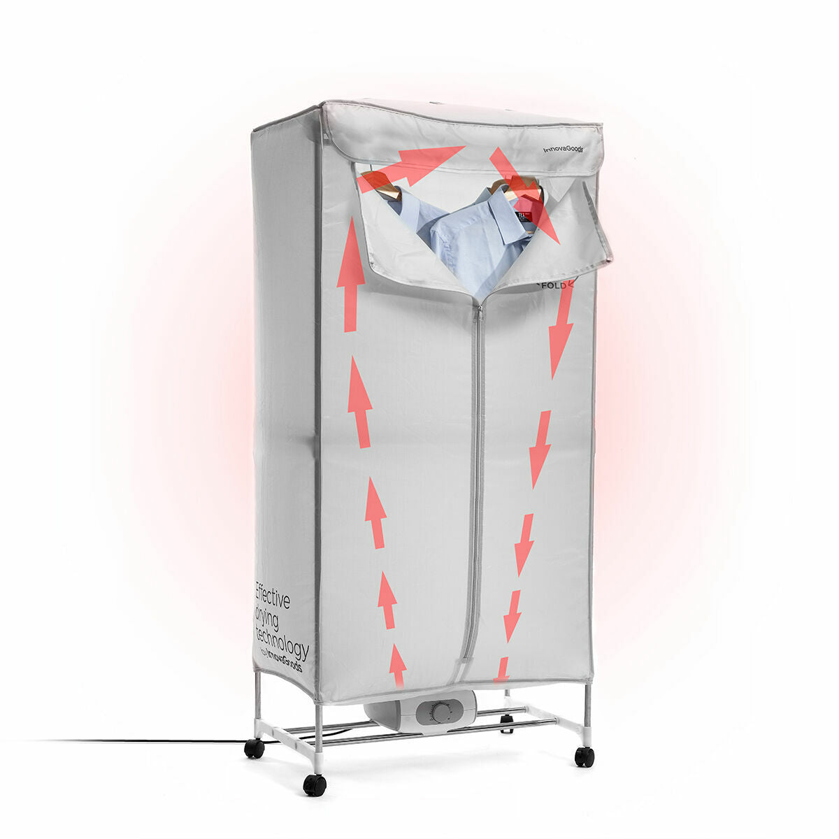InnovaGoods Dupledry Heißluft-Wäschetrockner – 1200 W, 2 Ebenen, Grau