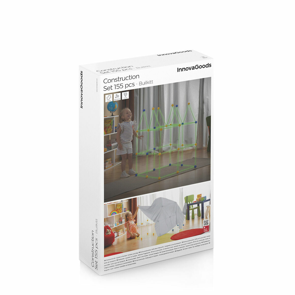 InnovaGoods Builkitt Höhlenbauset für Kinder – 155 Teile, nachleuchtend