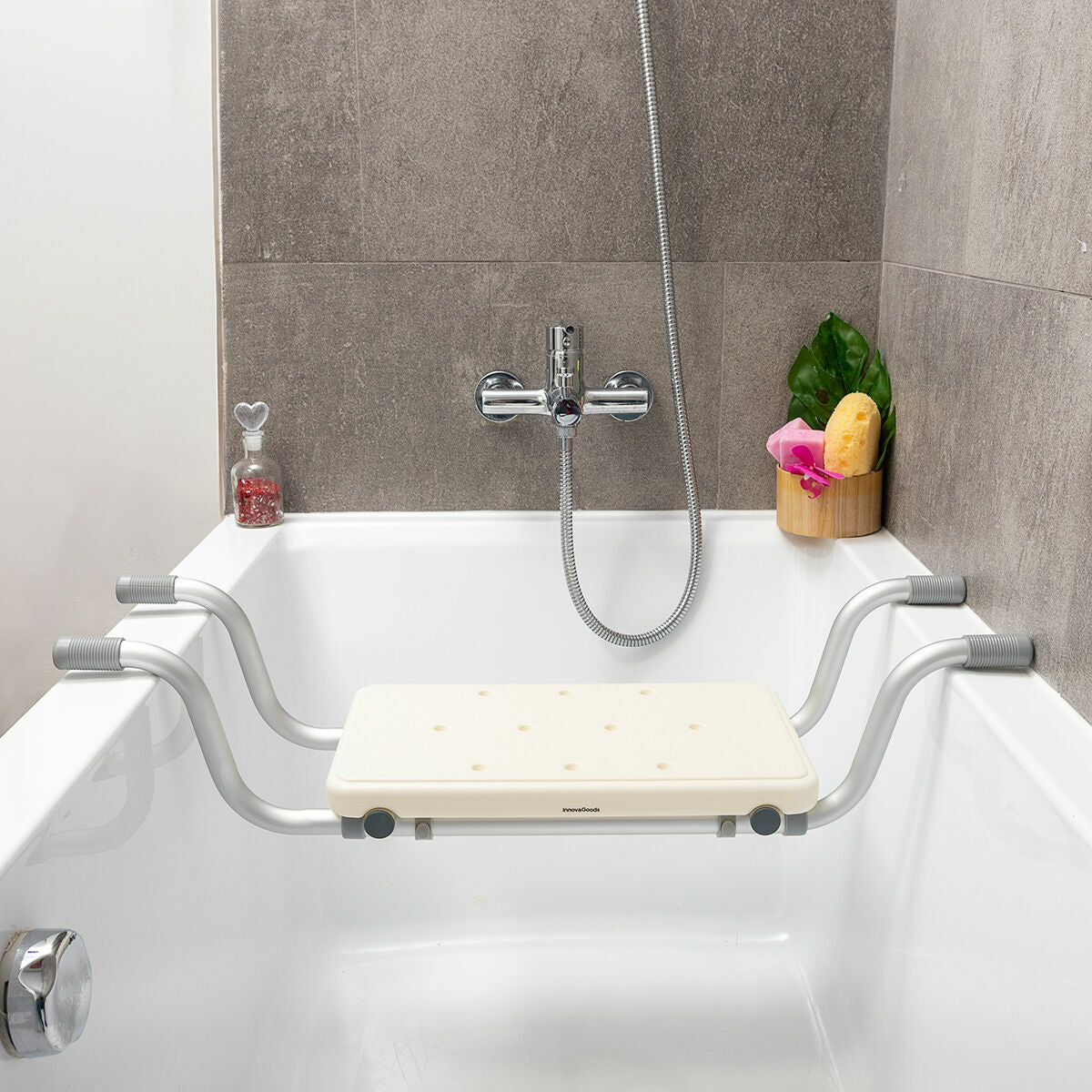 InnovaGoods Seburett 2-in-1-Badewannensitz mit Trittfunktion – bis 120 kg