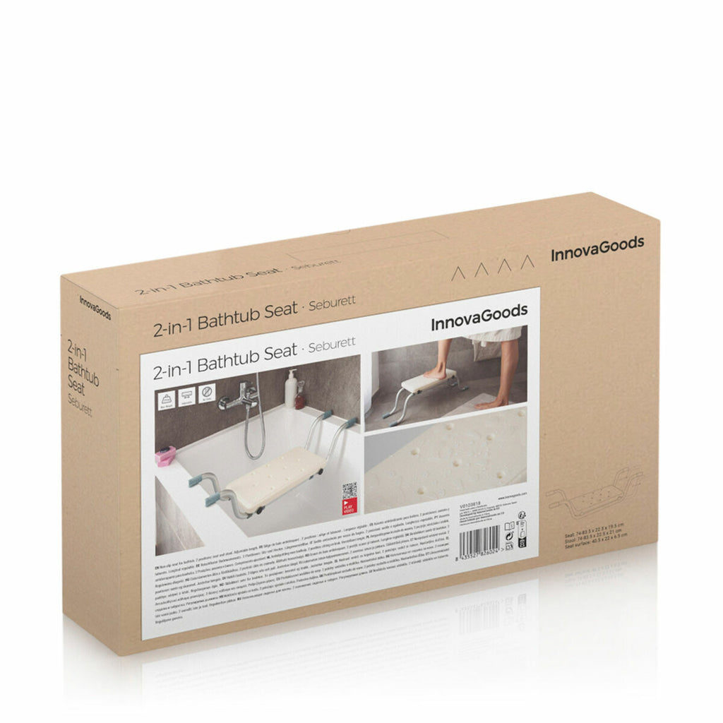 InnovaGoods Seburett 2-in-1-Badewannensitz mit Trittfunktion – bis 120 kg