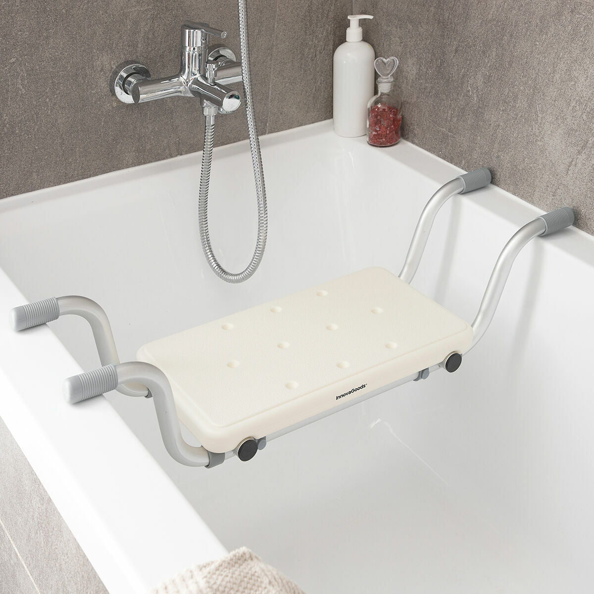 InnovaGoods Seburett 2-in-1-Badewannensitz mit Trittfunktion – bis 120 kg