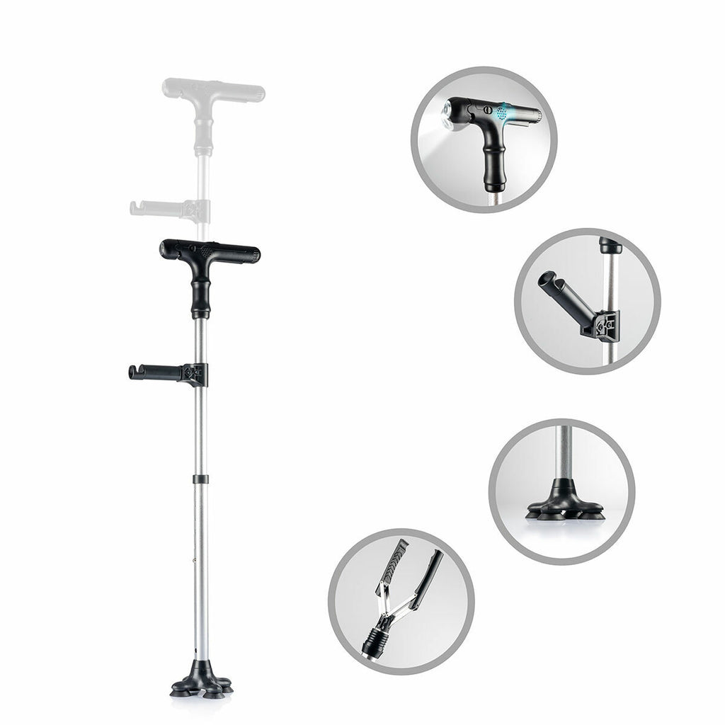InnovaGoods Hannde Gehstock mit LED, Alarm und Greifer