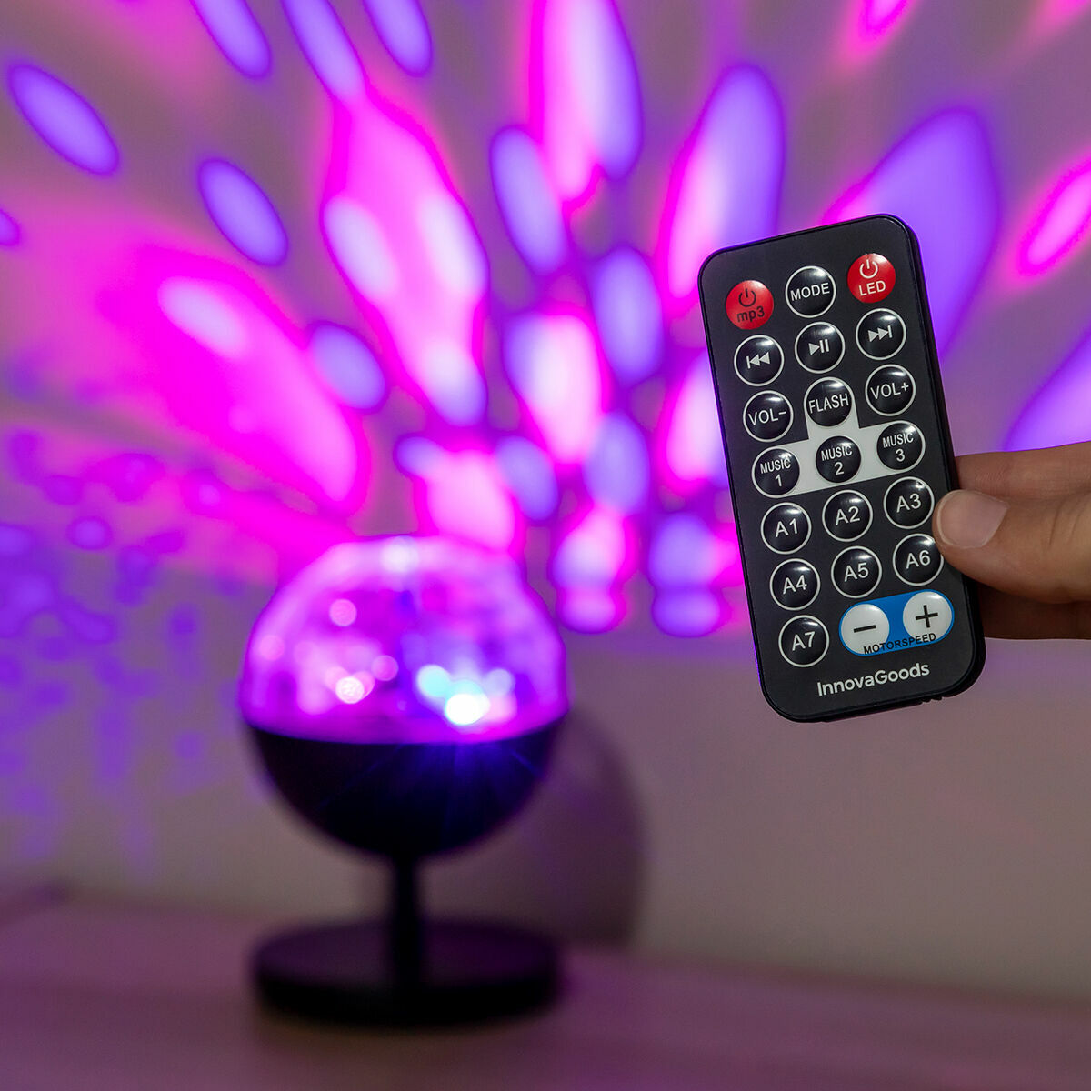 InnovaGoods Istarlyt Akku-LED-Discoprojektor mit Bluetooth-Lautsprecher