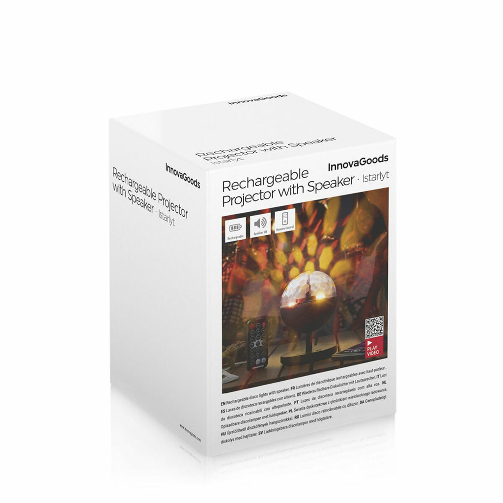 InnovaGoods Istarlyt Akku-LED-Discoprojektor mit Bluetooth-Lautsprecher