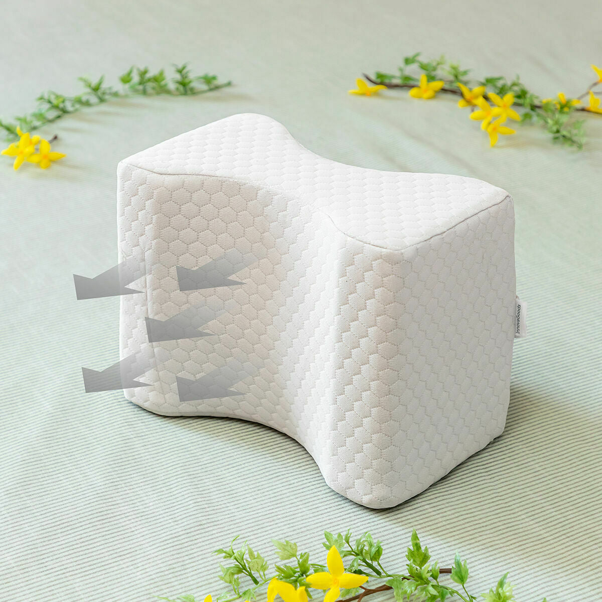 InnovaGoods Lerellow Memory-Schaum-Bein- und Kniekissen mit Halteband