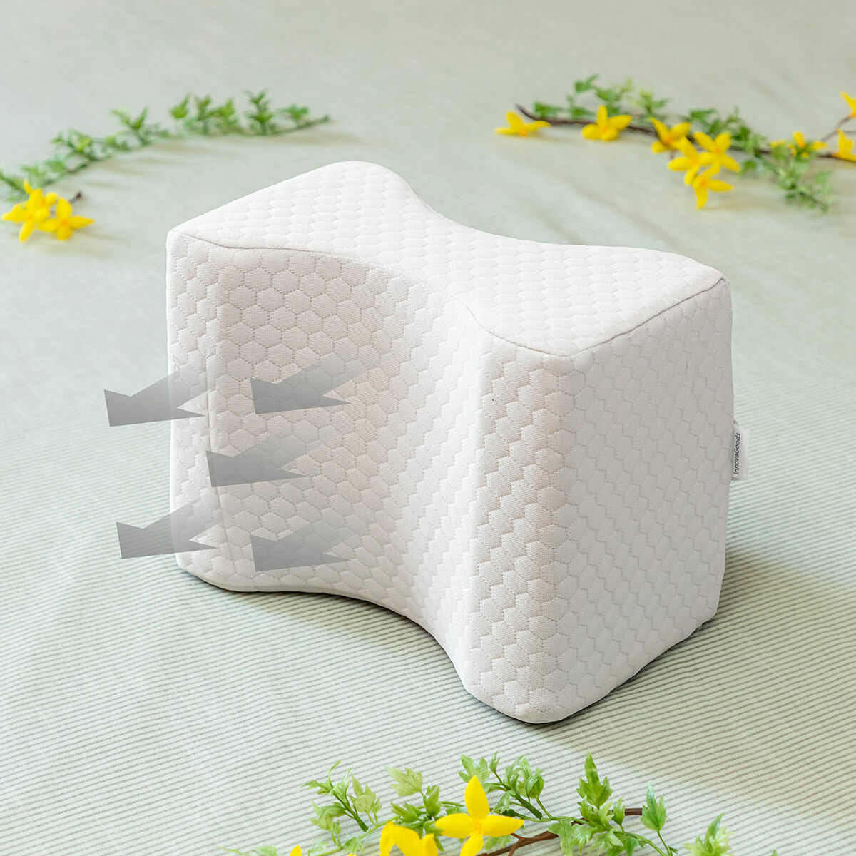InnovaGoods Lerellow Memory-Schaum-Bein- und Kniekissen mit Halteband