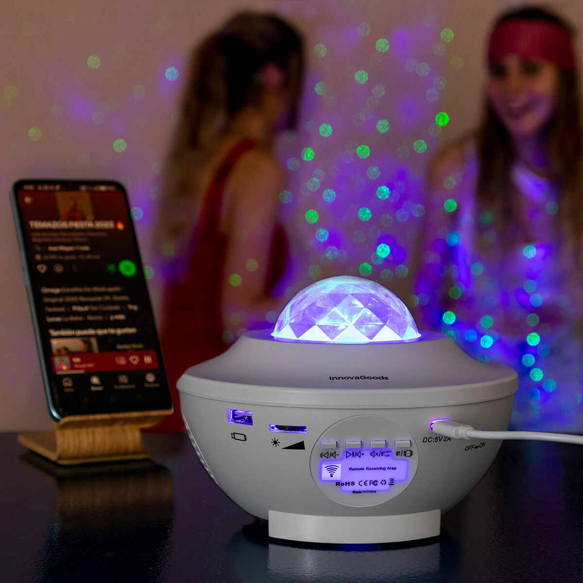 InnovaGoods Sedlay LED-Sternenprojektor mit Bluetooth-Lautsprecher