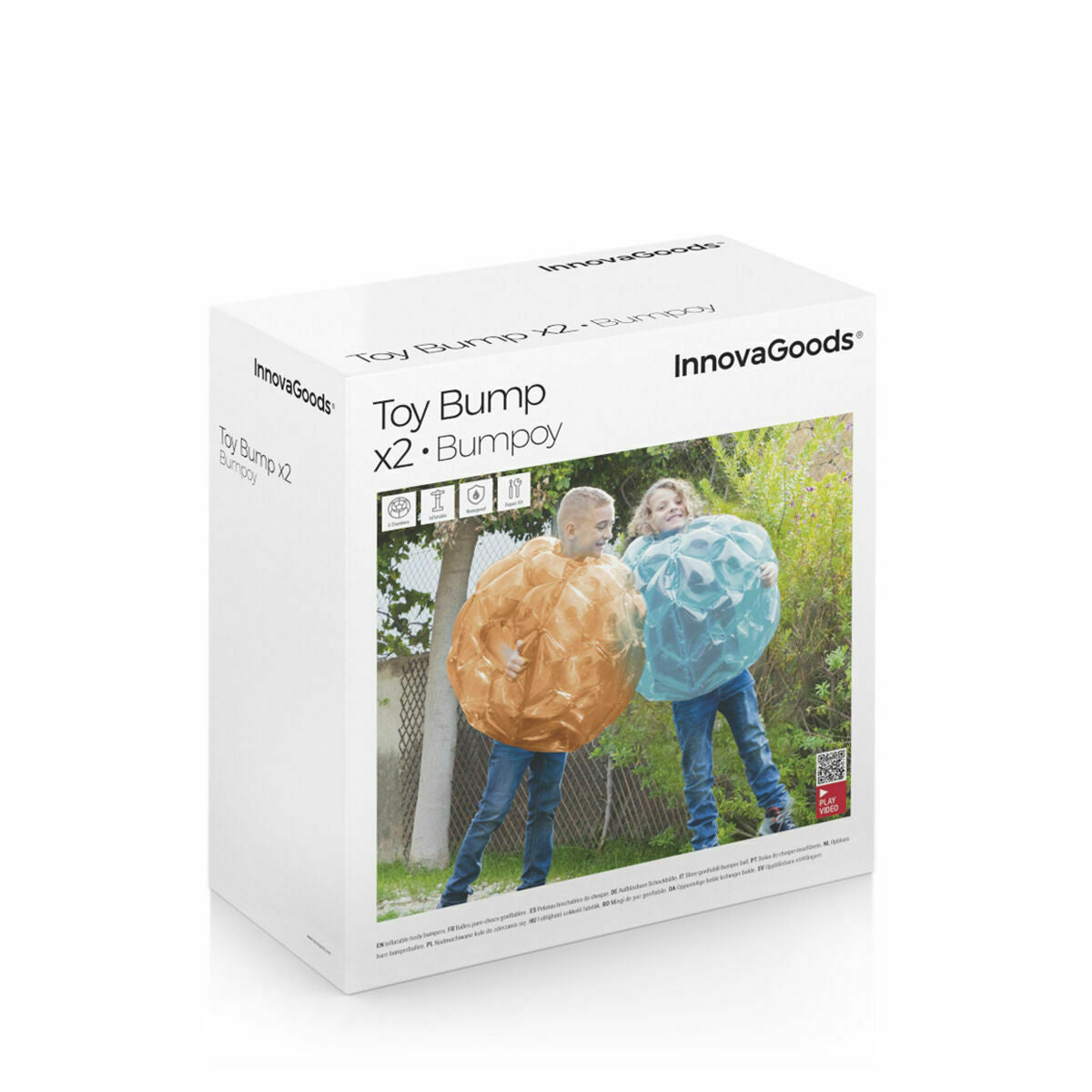InnovaGoods Outdoor-Spielset – 2 Bumperbälle und 360°-Wassersprinkler