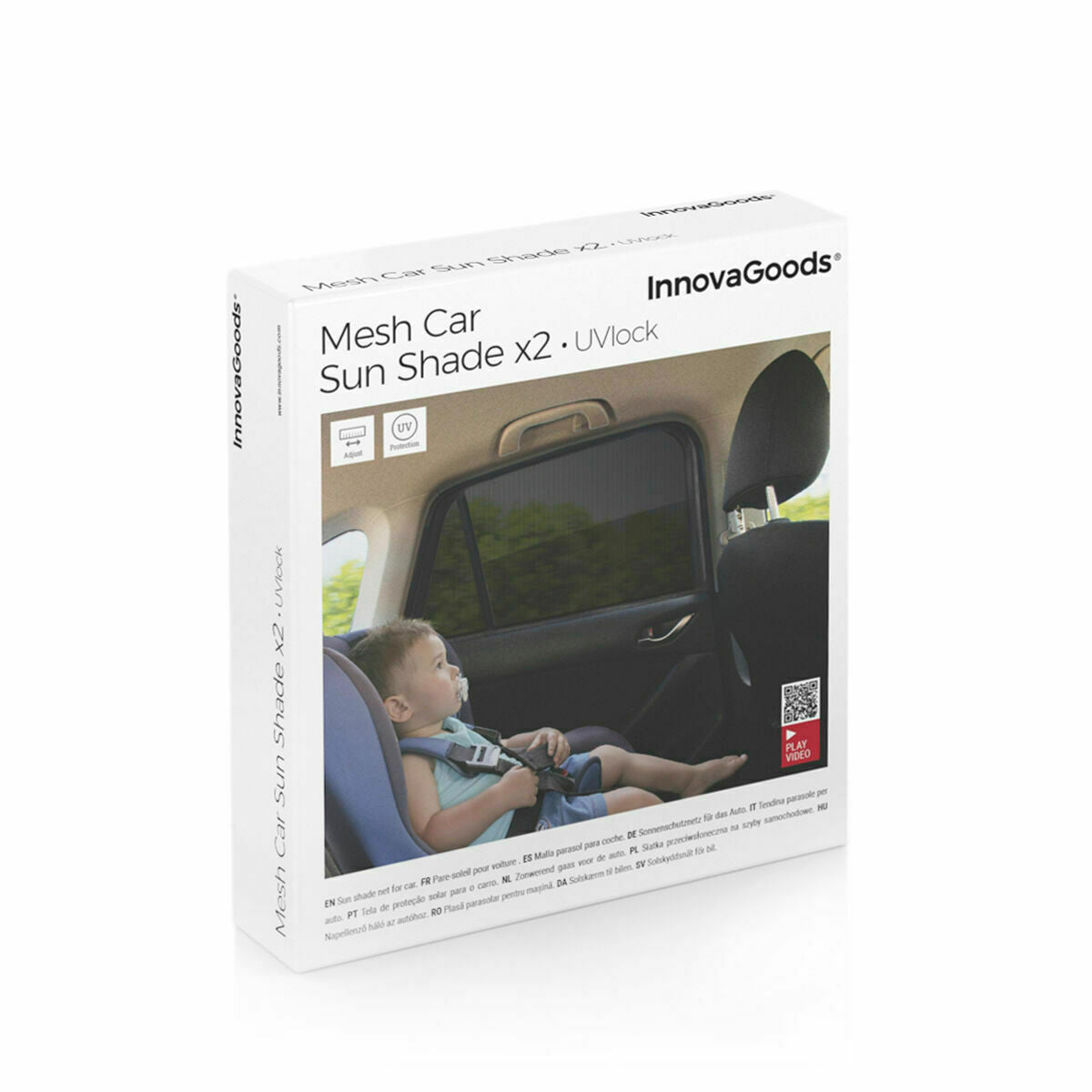 InnovaGoods Netz-Sonnenschutz fürs Auto – 4er-Set, Schwarz