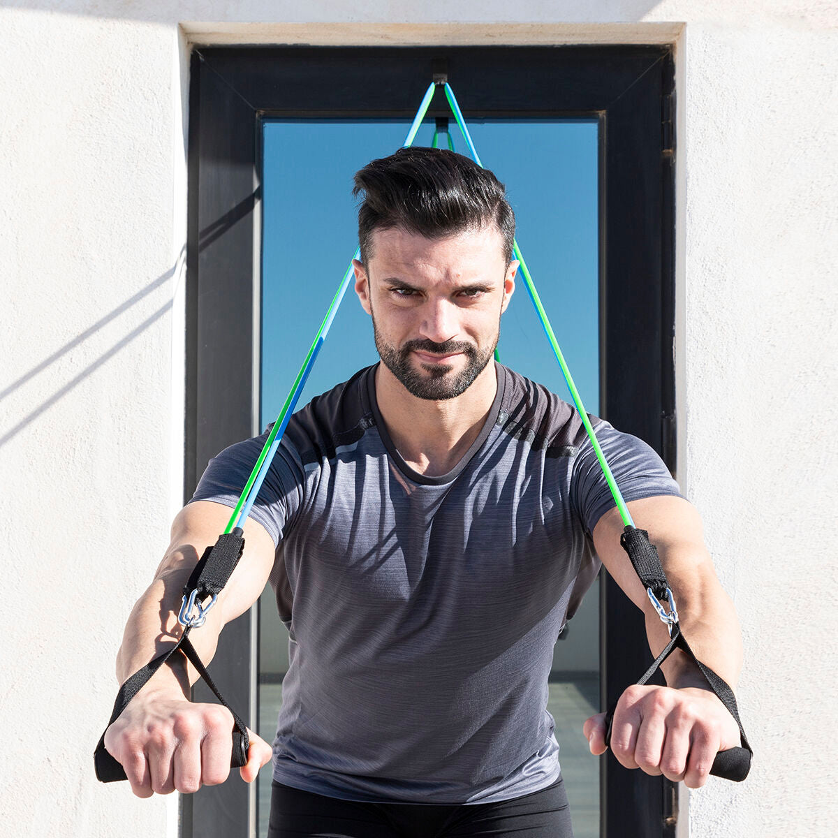 InnovaGoods Plawer Bauchtrainer mit Tribainer-Widerstandsbändern – Paket