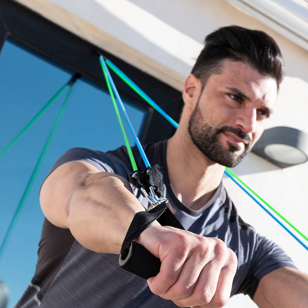 InnovaGoods Plawer Bauchtrainer mit Tribainer-Widerstandsbändern – Paket