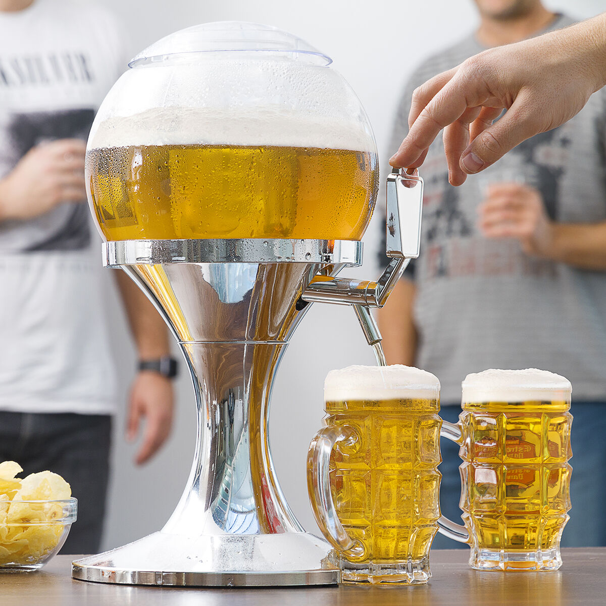 InnovaGoods Ball Getränkespender 3,5 L mit 2 Sunfold-Sonnenbrillen Spain Rot