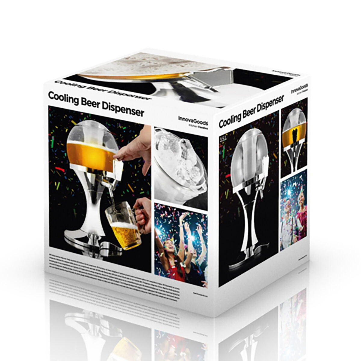 InnovaGoods Ball Getränkespender 3,5 L mit 2 Sunfold-Sonnenbrillen Spain Schwarz