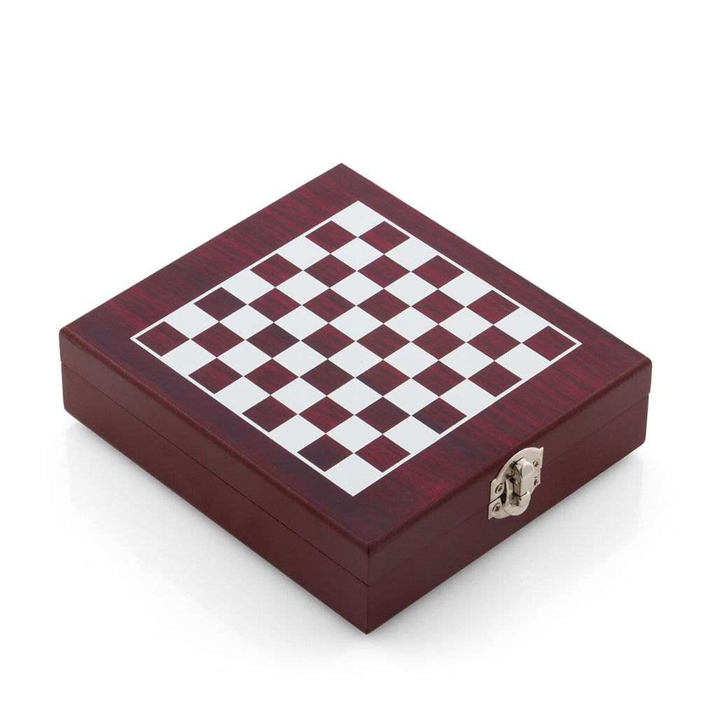 Schach-Wein-Set InnovaGoods 37-teilig Holz Edelstahl 15 x 5 x 17 cm