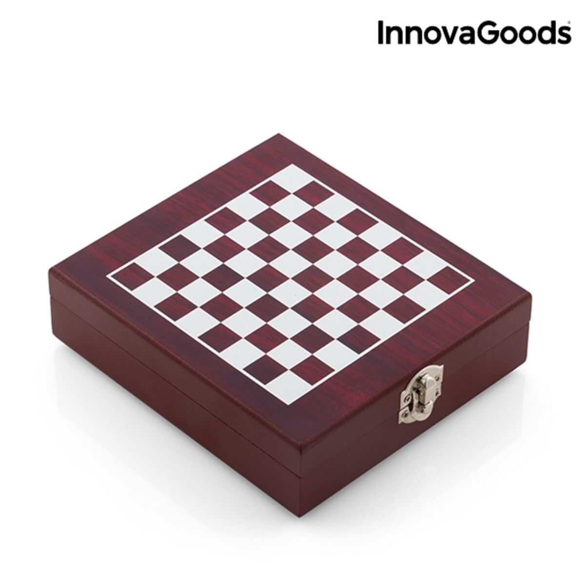 Schach-Wein-Set InnovaGoods 37-teilig Holz Edelstahl 15 x 5 x 17 cm
