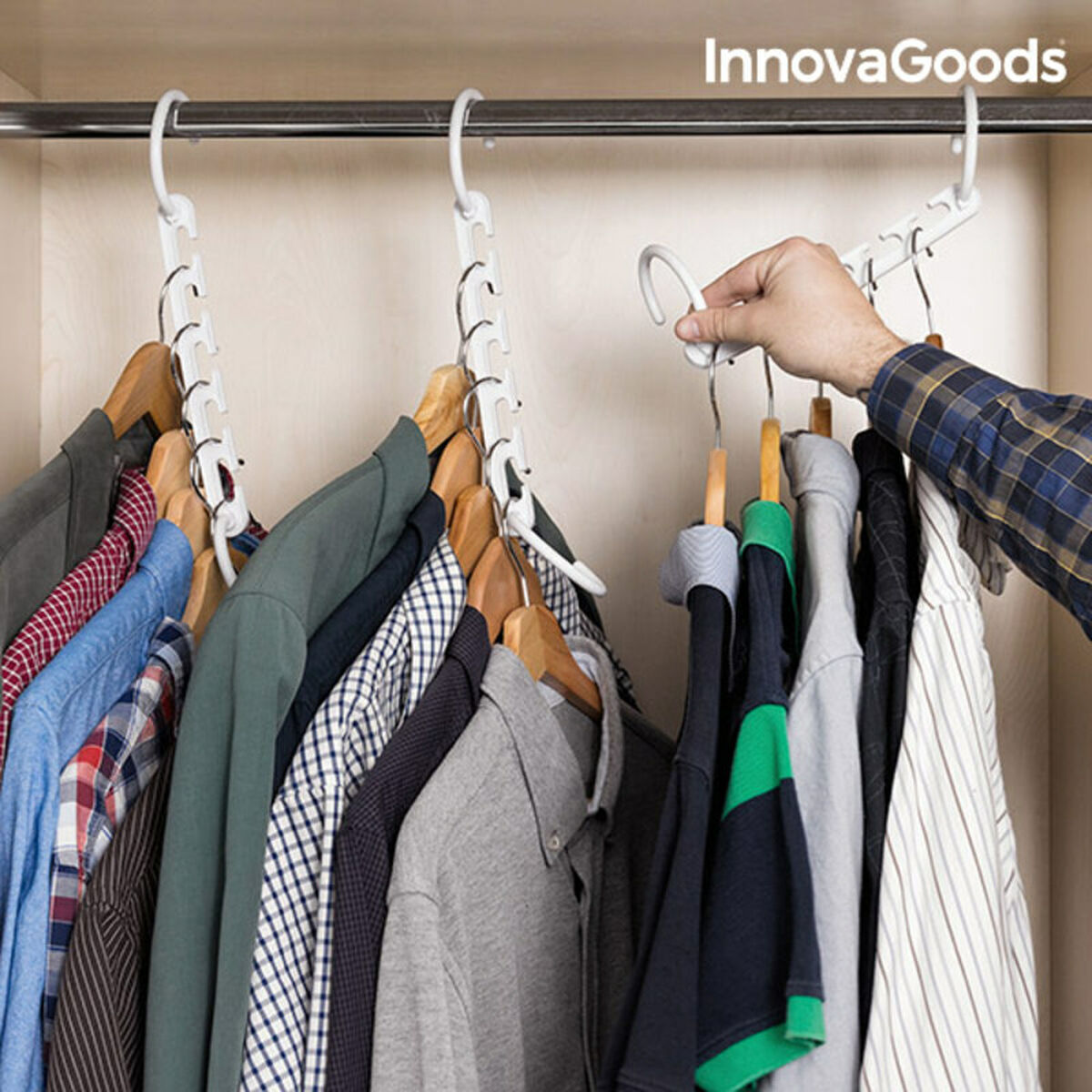 InnovaGoods Plusrobe Kleiderbügel-Organizer – 24-teilig, 40 Plätze