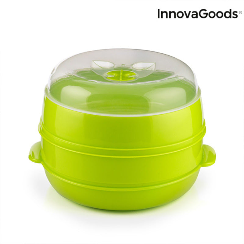 InnovaGoods Codowave Mikrowellen-Dampfgarer doppelt – gesund kochen, spülmaschinenfest