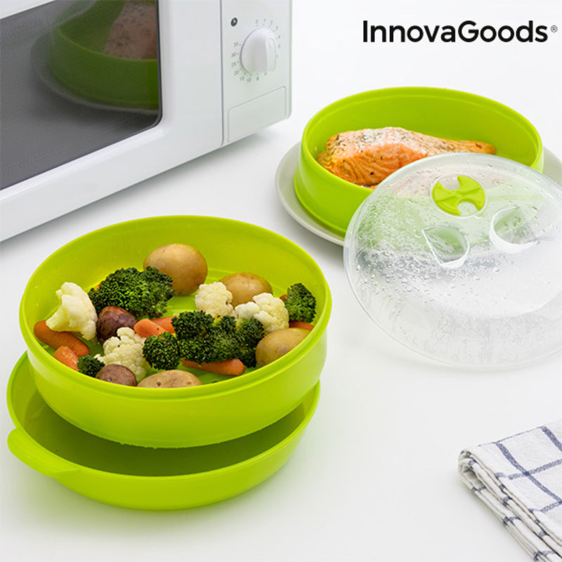 InnovaGoods Codowave Mikrowellen-Dampfgarer doppelt – gesund kochen, spülmaschinenfest