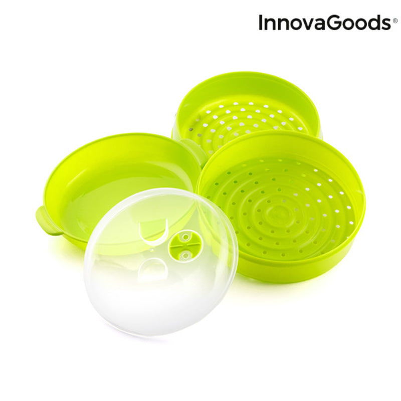 InnovaGoods Codowave Mikrowellen-Dampfgarer doppelt – gesund kochen, spülmaschinenfest