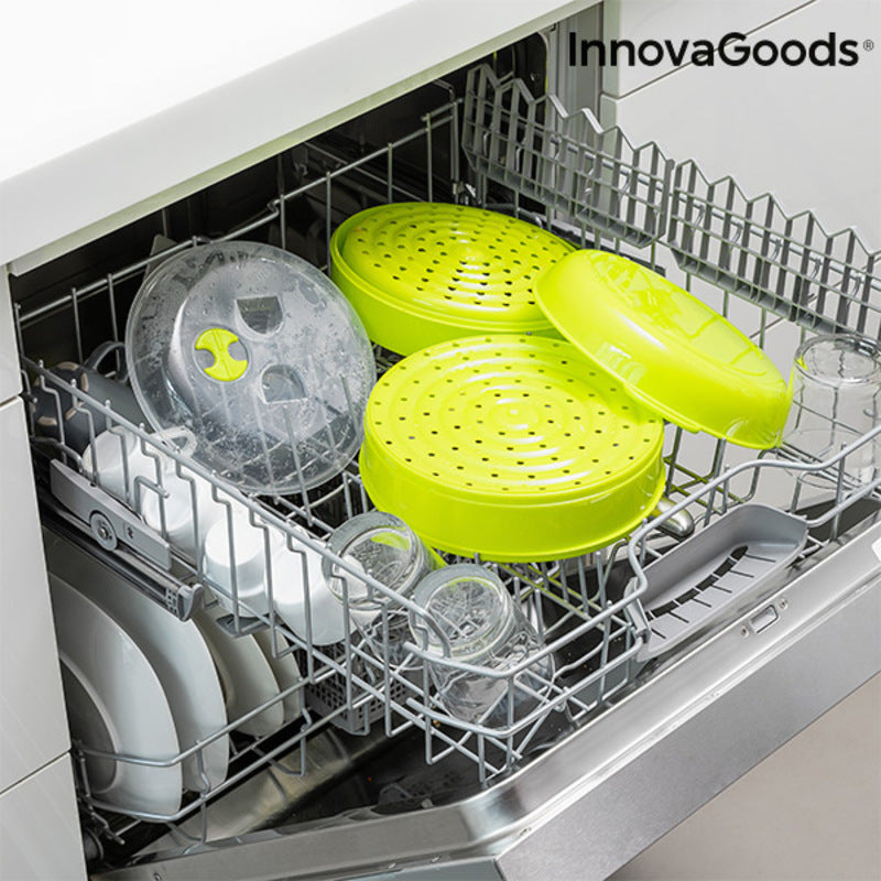InnovaGoods Codowave Mikrowellen-Dampfgarer doppelt – gesund kochen, spülmaschinenfest