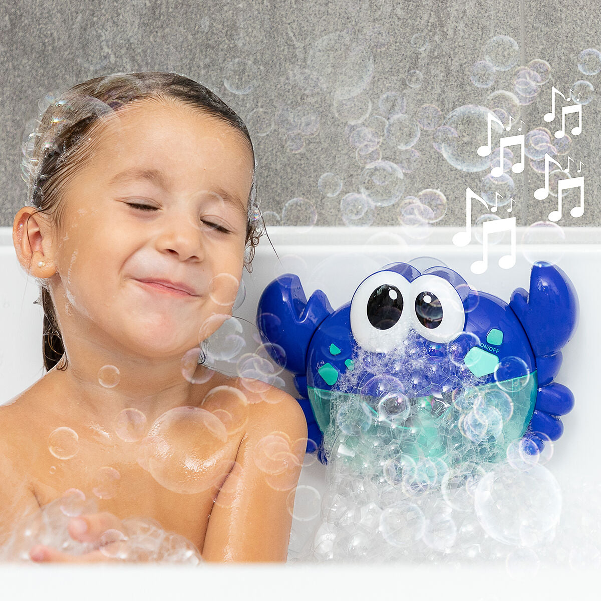 InnovaGoods Crabbly Badespielzeug mit Musik und Seifenblasen